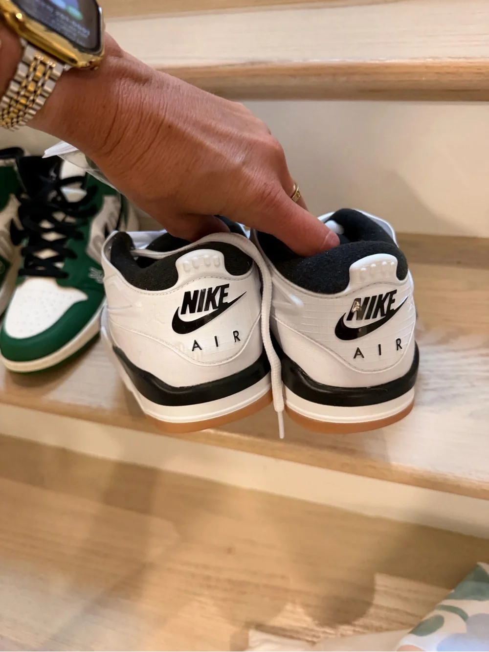 Jordan Kids White, Gray & Black Low-Top Sneakers